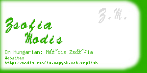 zsofia modis business card